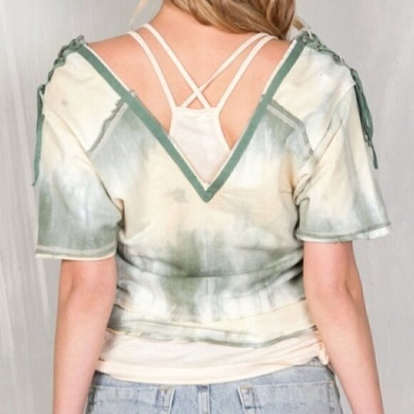 TOP 2 PIECE TIE DYE BOHEMIAN TOP - Picture 3 of 4